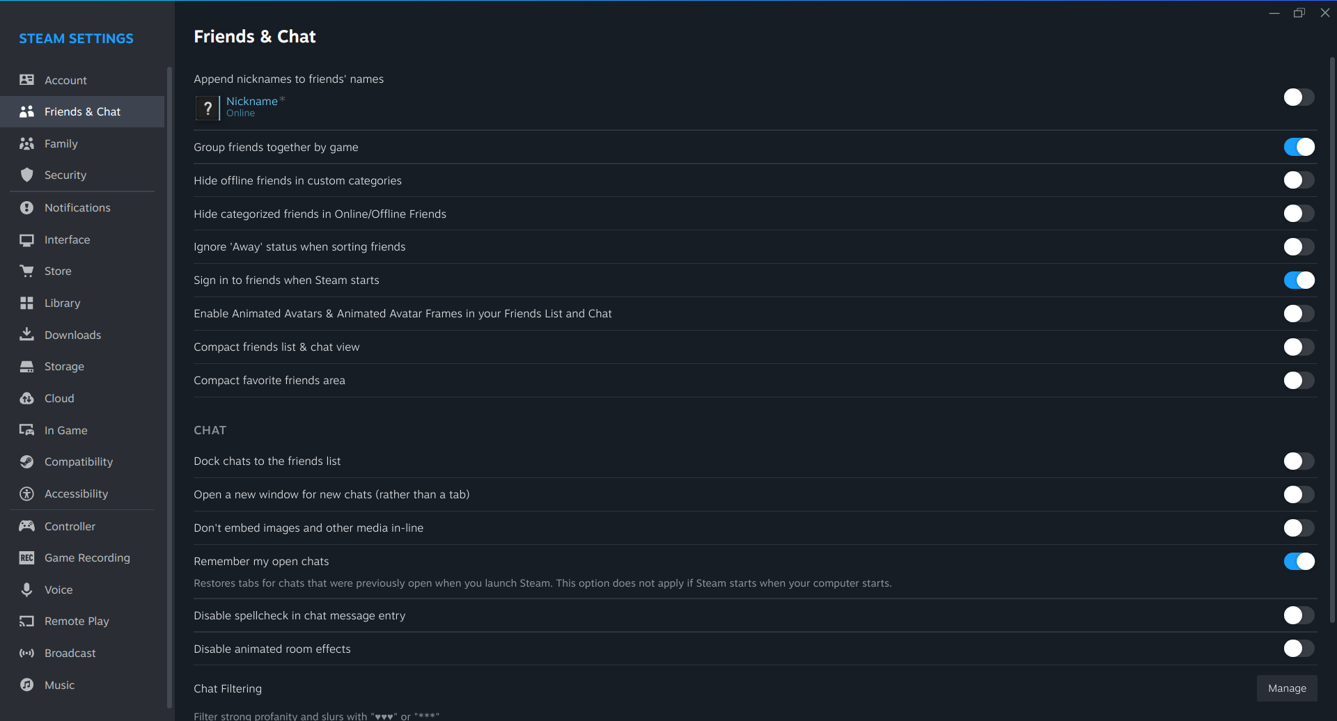 Steam Settings - Part 1